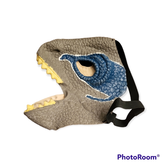New! JURASSIC WORLD VELOCIRAPTOR BLUE Dinosaur Mask - Picture 6 of 6